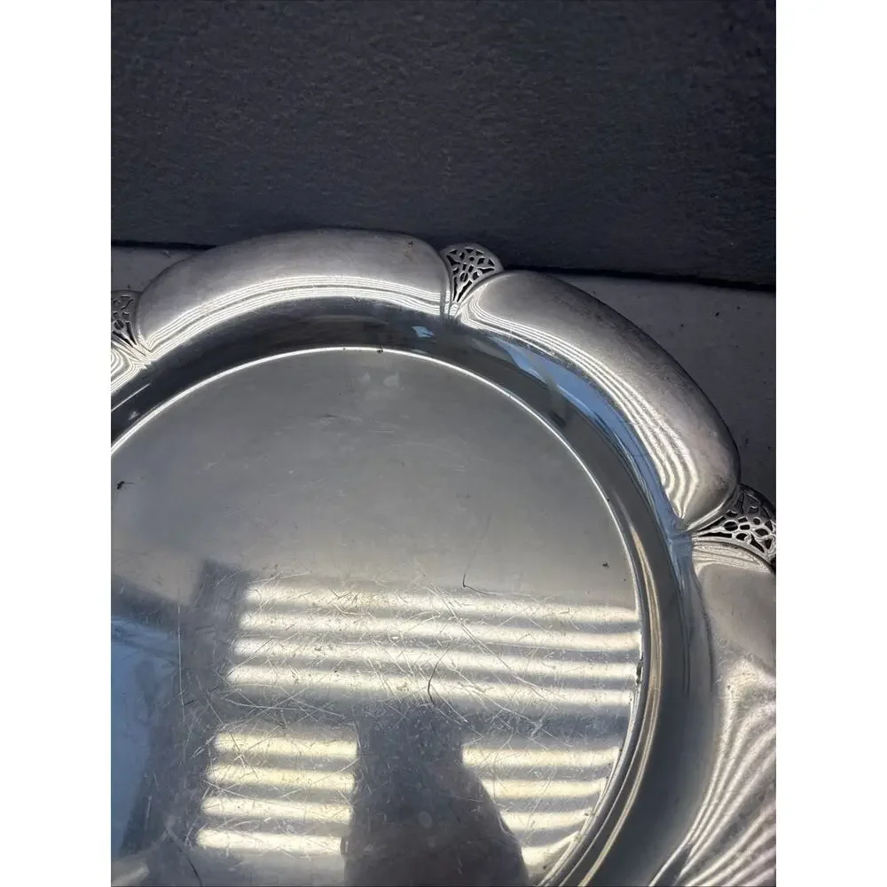 Vintage Wm Rogers Silverplate Serving Set Round Platter 421 Oval Bread Tray 419